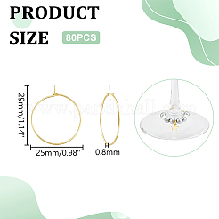 Long-Lasting Plated Brass Hoop Earrings Findings&nbsp;KK-UN0002-45A