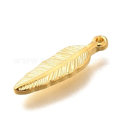 ステンレスペンダント201個  フェザーチャーム  イオンプレーティング（ip）  18KGP本金メッキ  18.5x5.5x2mm  穴：1.2mm&nbsp;STAS-P381-02G