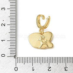 クリスマスの真鍮ラインストーン蝶ペンダント装飾  留め金付き  鉛フリー＆カドミウムフリー＆ニッケルフリー  18KGP本金メッキ  鹿  22mm&nbsp;KK-H498-01G-01