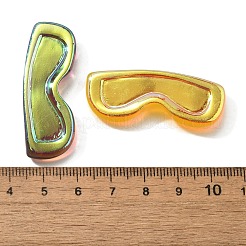 UVメッキ樹脂カボション  虹色  水泳グーグル  ミックスカラー  16x42x4.5mm&nbsp;RESI-H035-01B