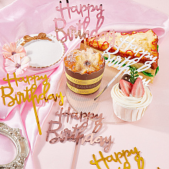 3 Sets 3 Colors Acrylic Cake Toppers Decorations&nbsp;DIY-SP0003-28