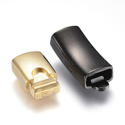 研磨された304ステンレススチールのマグネット留め具  長方形  ガンメタ色＆ゴールデン  44x13.5x8mm  穴：5x11mm&nbsp;STAS-G101-45A