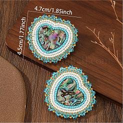Bohemian Handmade Glass Seed Beads Heart Shape Stud Earrings&nbsp;PG9083