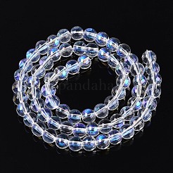 Transparent Electroplate Glass Beads Strands&nbsp;EGLA-Q132-6MM-01A-11