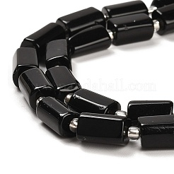 天然石オブシディアンビーズ連売り  シードビーズで  ファセット列  9~11x6~7.5x6~7.5mm  穴：1.2mm  約30個/連  15.16~15.55インチ（38.5~39.5cm）&nbsp;G-G068-A03-01