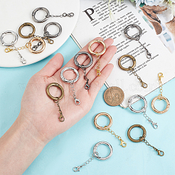 16Pcs 4 Colors Alloy Spring Gate Rings&nbsp;HJEW-AB00522