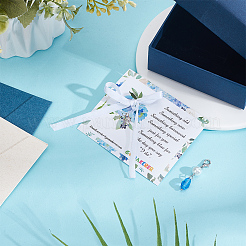 ガラスビーズの花嫁ブーケペンダント装飾  エンジェルウィングチャーム  花嫁への青い記念品ギフト  プラチナ  45mm&nbsp;HJEW-GO00081-10