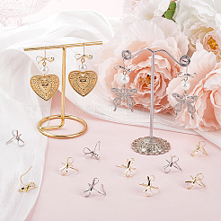 20Pcs 2 Colors Bowknot Brass Earring Hooks&nbsp;KK-BBC0014-43