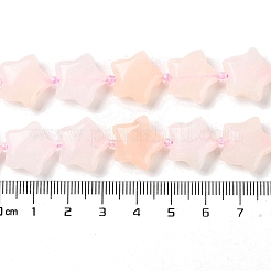 天然石ローズクォーツビーズ連売り  シードビーズで  膨らんだ星  14~15.5x15~16x6.5~7mm  穴：1mm  約24~25個/連  15.55''~15.95''（39.5~40.5センチメートル）&nbsp;G-NH0005-026