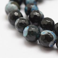 Faceted Natural Fire Crackle Agate Beads Strands&nbsp;G-F447-10mm-A14