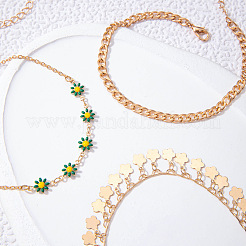 Alloy Green Enamel Flower Tassel 3 Layer Anklets for Women&nbsp;FS-WG5D6F4-01