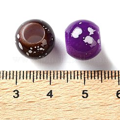 スプレー塗装されたABSプラスチック製のヨーロッパのビーズ  大穴ビーズ  ラウンド  ミックスカラー  12x10mm  穴：6mm  約720個/500g&nbsp;KY-G033-01B