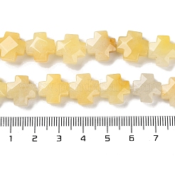 天然石トパーズ翡翠ビーズ連売り  多面カット  クロス  12~13x12~12.5x5~6mm  穴：1.4mm  約17個/連  8.27インチ（21cm）&nbsp;G-K357-C01-01