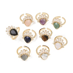 Brass with Mixed Stone Finger Rings&nbsp;GG-CBACC2B-07G