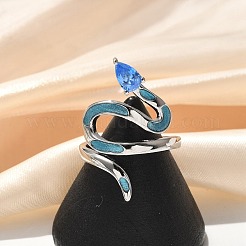 Brass Micro Pave Cubic Zirconia Finger Rings&nbsp;RJEW-H245-01P