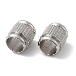 変色しない202ステンレススチールヨーロピアンビーズ  大穴ビーズ  コラム  ステンレス鋼色  8x7mm  穴：5.5mm&nbsp;STAS-A081-03P