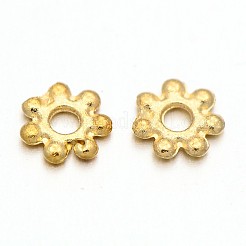 ライトゴールドメッキ合金デイジースペーサービーズ  ゴールドカラー  4.5x1mm  穴：1mm&nbsp;X-PALLOY-E385-04KCG