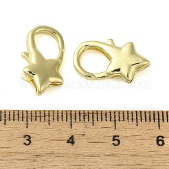 真鍮カニカン  カドミウムフリー＆ニッケルフリー＆鉛フリー  スター  ゴールドカラー  18x10.5x4mm  穴：1x4.5mm&nbsp;KK-B089-22B-G