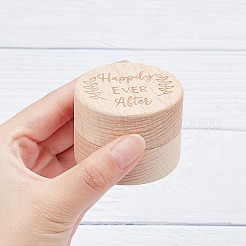 木製のリングボックス  いつまでも幸せに言葉の列  バリーウッド  5x4cm&nbsp;OBOX-GF00001-07B