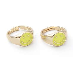 Adjustable Brass Enamel Finger Rings&nbsp;RJEW-Z006-E-01