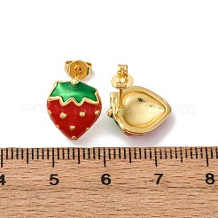 Brass Enamel Stud Earrings&nbsp;EJEW-D322-06G-02