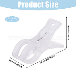 プラスチック製の衣類用防風クリップ  透明  90.5x48x26mm&nbsp;DIY-WH0899-808