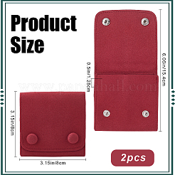 2Pcs Microfiber Cloth Jewelry Storage Bags with Brass Button&nbsp;ABAG-BBC0001-17A-01