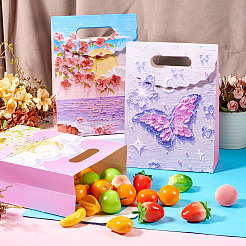 5Pcs 5 Styles Printed Paper Gift Tote Bags&nbsp;ABAG-TA0001-53