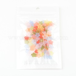混合色は、透明なアクリルの花のビーズつや消し  ネームブレスレット＆ジュエリー作り用  直径約10mm  厚さ5mm  穴：1.2mm&nbsp;X-M-PL554
