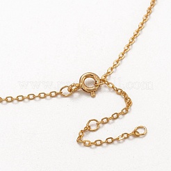925スターリングシルバーペンダントネックレス  アズキチェーンと引き輪付き  クロス  ゴールドカラー  15-3/4インチ（40cm）&nbsp;NJEW-H209-12G