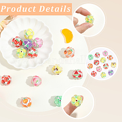 13Pcs 13 Colors Fruit Round Resin Beads&nbsp;RESI-PA0001-53