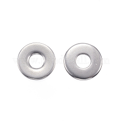 変色しにくい304ステンレススチールスペーサービーズ  フラットラウンド  ステンレス鋼色  8.5x1.4~1.6mm  穴：3mm&nbsp;LS-STAS-F040-13-P