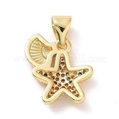 Brass Micro Pave Cubic Zirconia Charms&nbsp;KK-G444-02G-01