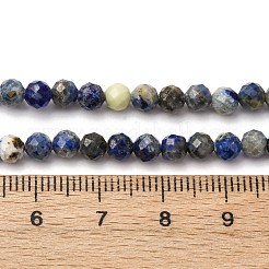 天然石ラピスラズリビーズ連売り  ラウンド  多面カット  4.5mm  穴：0.7mm  約87~88個/連  14.84''~15.04''（37.7~38.2センチメートル）&nbsp;LS-G-RM2025-A41-4mm-B