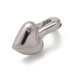 ベールに925スターリングシルバースナップ  ハート  プラチナ  10.5x6x5mm  穴：1.5x3.5mm&nbsp;STER-D300-17P-02