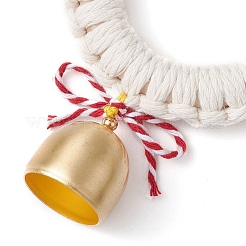 Wood & Cotton Thread Bear Head Pendant Decorations&nbsp;HJEW-TA00303