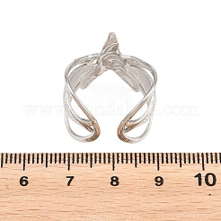 女性用304ステンレススチールカフオープンリング  ヒトデ  ステンレス鋼色  18.5mm  usサイズ8 1/2(18.5mm)&nbsp;RJEW-A102-02P