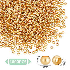 1000Pcs Brass Crimp Beads&nbsp;KK-UN0005-28G