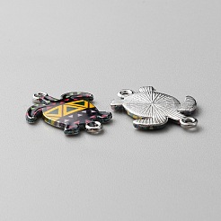 Alloy Enamel Printed Connector Charms&nbsp;ENAM-WH0065-15P-04