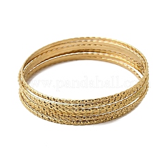 7Pcs 201 Stainless Steel Bangles for Women&nbsp;BJEW-Z151-04G-02