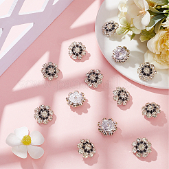 16個セット 1穴 合金製 ラインストーン シャンクボタン  服飾材料  花  クリスタル  24x13.5mm  穴：2mm&nbsp;BUTT-GF0003-60