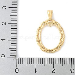 304ステンレススチールリンクコネクタチャーム  オーバル  14KGP本金メッキ  25x16.5x1.5mm  穴：3x2mm＆1.1mm&nbsp;STAS-L022-492G