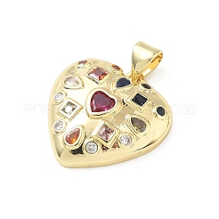 Valentine's Day Brass Micro Pave Colorful Cubic Zirconia Pendants&nbsp;KK-L273-01G-01