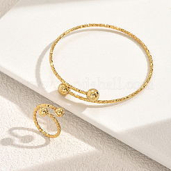 Minimalist Stainless Steel Cuff Bangles & Rings Sets for Women&nbsp;IM2160
