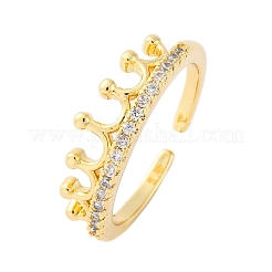 Brass Micro Pave Clear Cubic Zirconia Cuff Rings&nbsp;RJEW-M066-02G