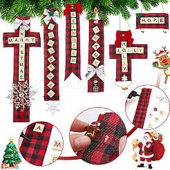 DIY Christmas Themed Wood Pendant Decorations Kits&nbsp;DIY-NB0012-73