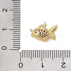 Brass Micro Pave Colorful Cubic Zirconia Charms&nbsp;CU-CBAF17A-09G-02