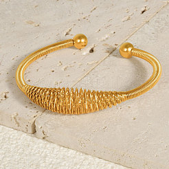Stylish 304 Stainless Steel Spring Wire Cuff Bangles&nbsp;XA6036-2