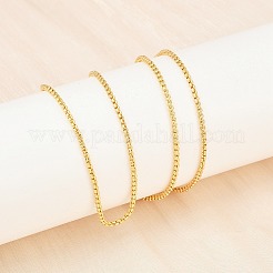 1.5mmの真鍮ベネチアンチェーンネックレス（女性用）  ラックめっき  長持ちメッキ  鉛フリー＆カドミウムフリー  18KGP本金メッキ  16.93インチ（43cm）&nbsp;NJEW-A062-01G
