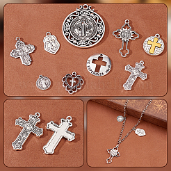 90Pcs 9 Style Tibetan Style Alloy Pendants&nbsp;TIBEP-WR0001-01